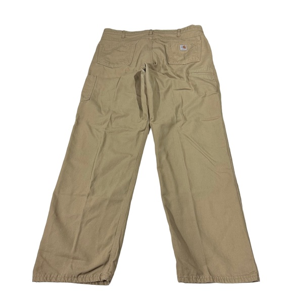 Carhartt Cat 2 Flame Resistant Tan Canvas Cargo Jeans Pants Sz 38x34 7 Pockets - Picture 13 of 15